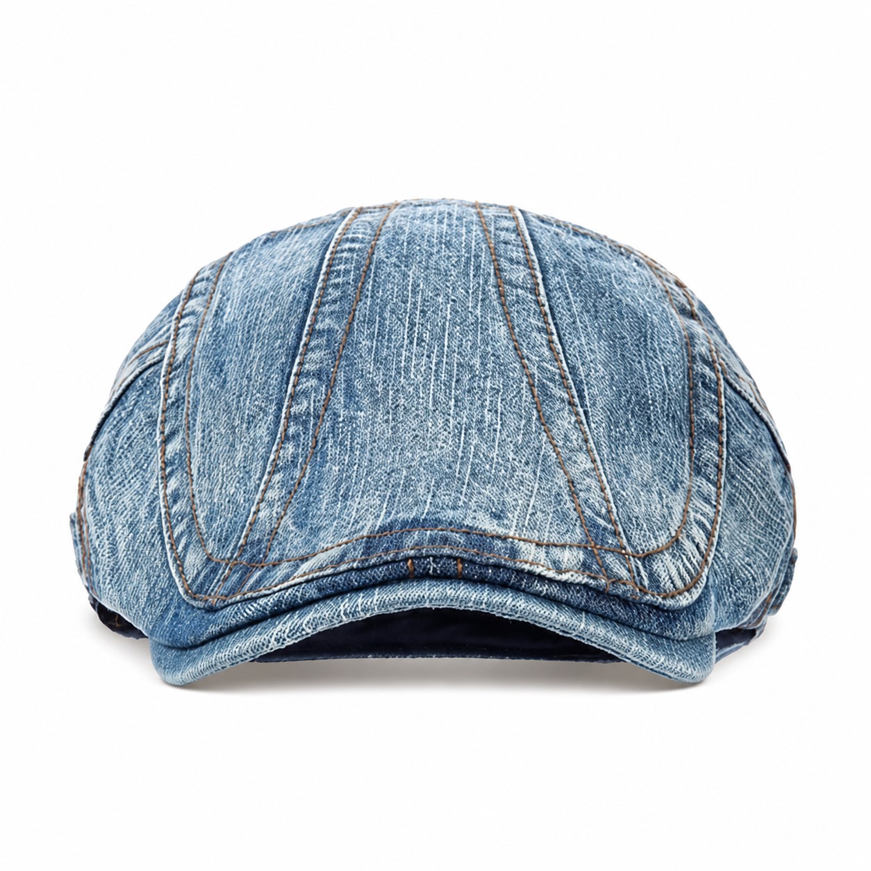 Washed Denim Driving Flat Cap — view 2