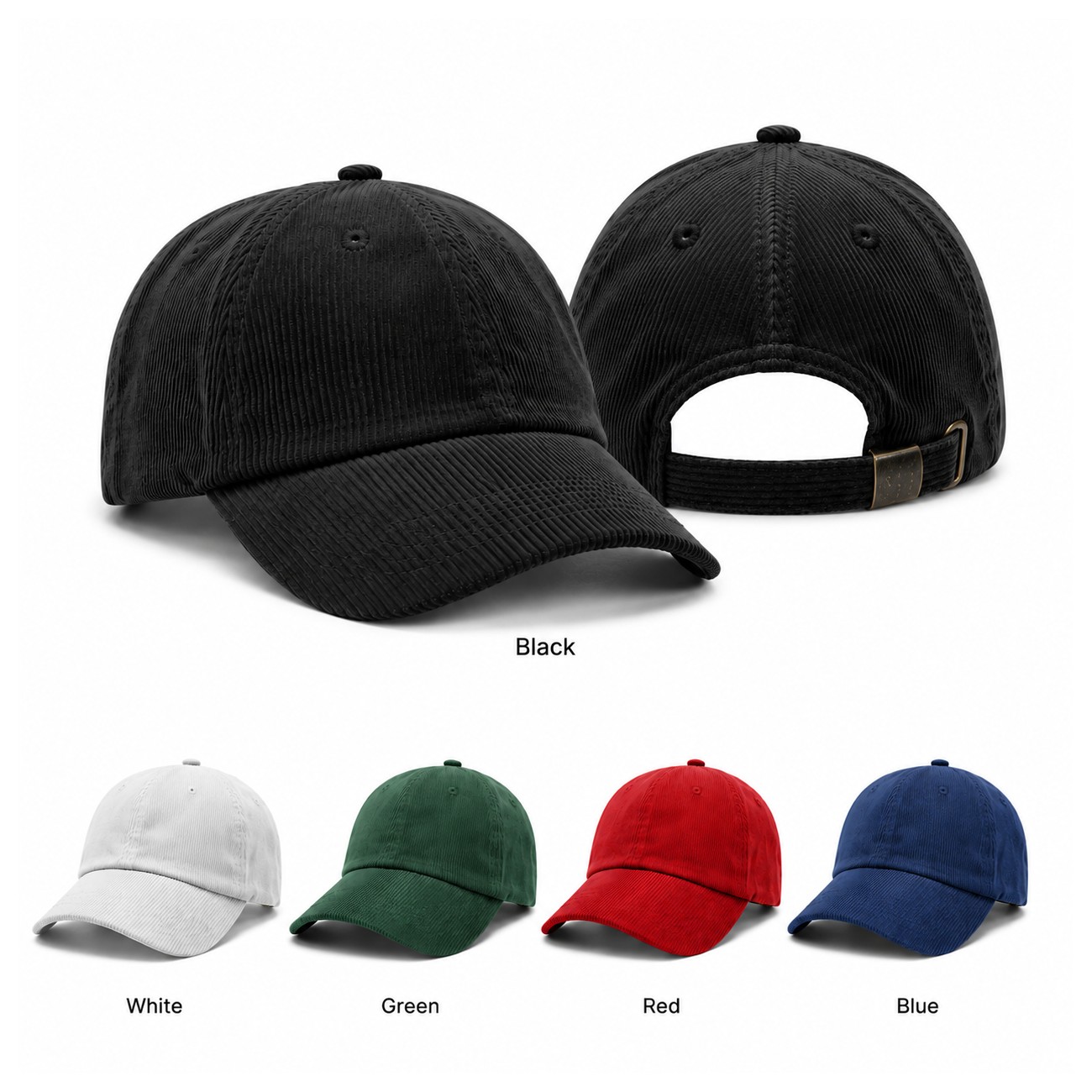 Corduroy Six Panel Crown Cap
