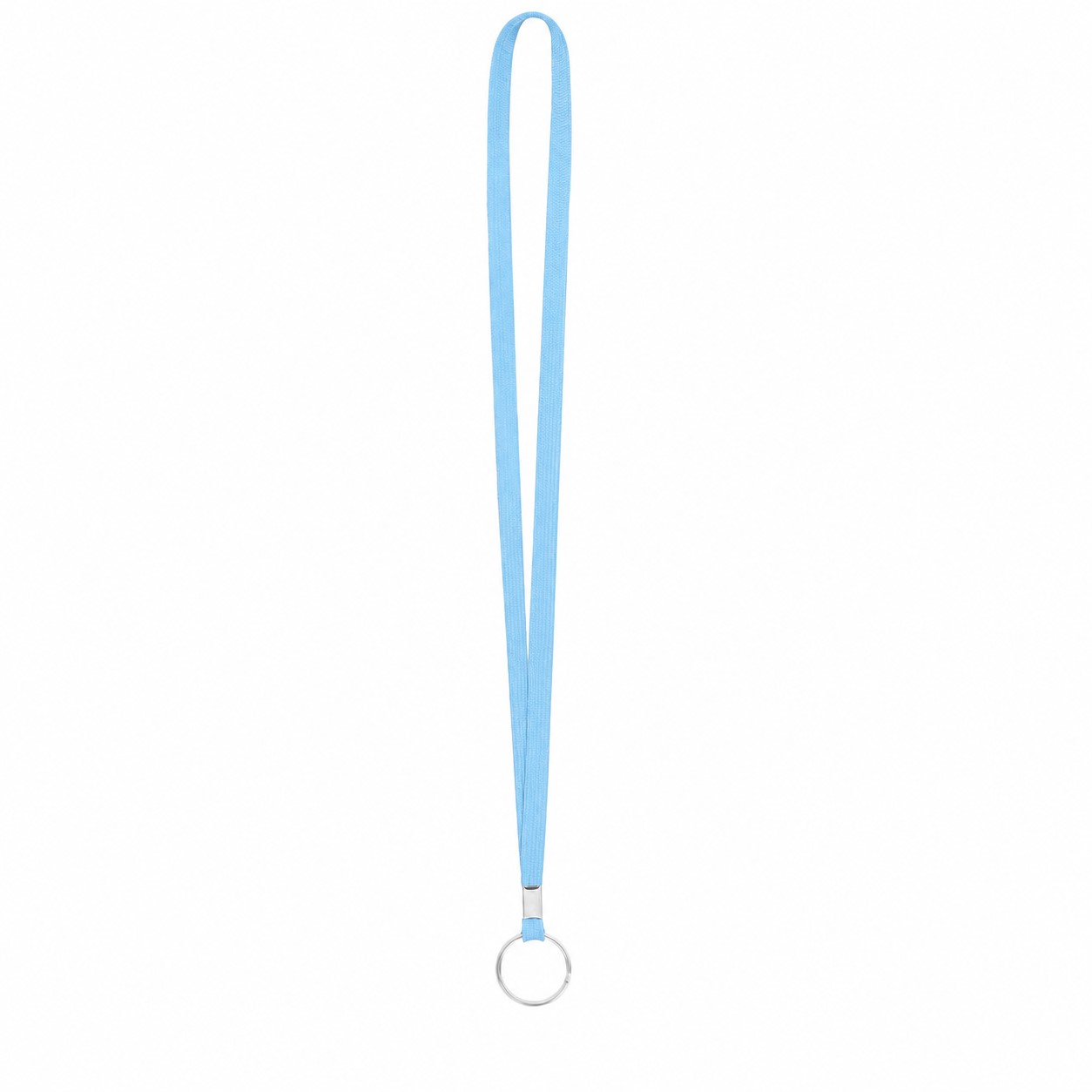 Tubular Polyester Ring Lanyard — Light Blue