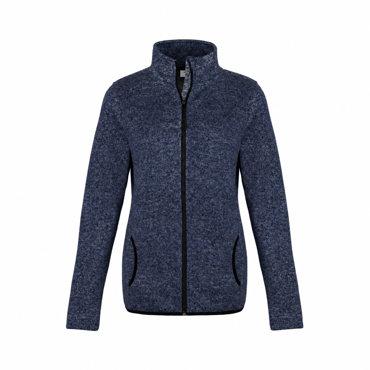 Women's Full-Zip Sweater Fleece Jacket — Navy Heather Blue
