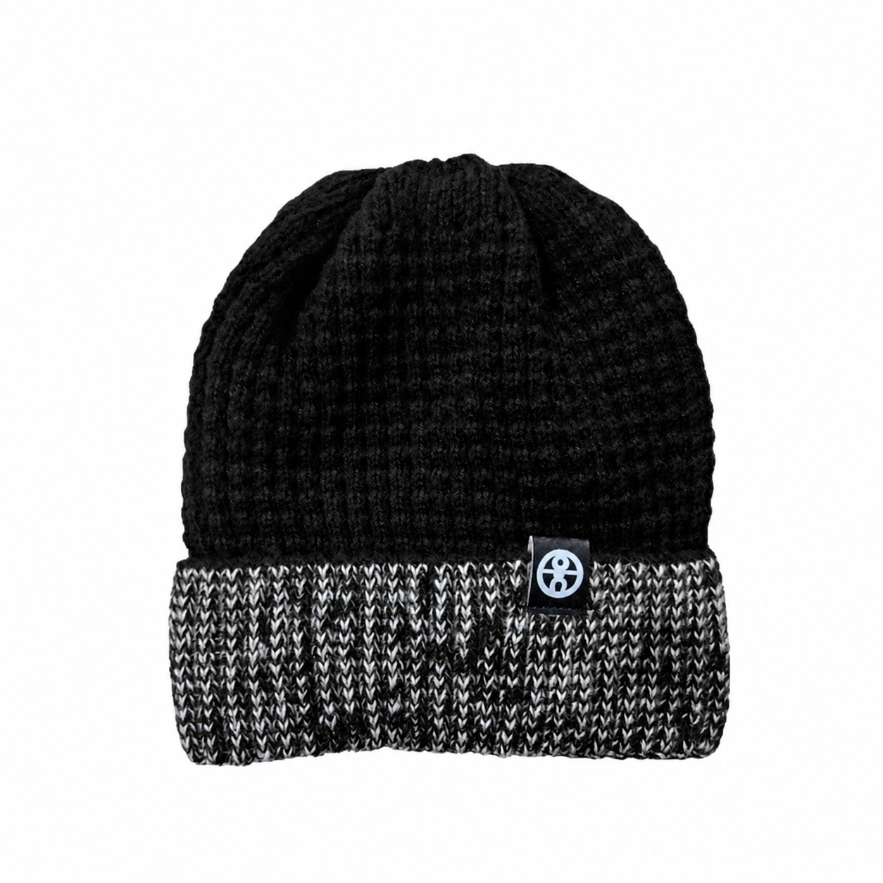 Knit Polyester Cuff Beanie Hat — Black