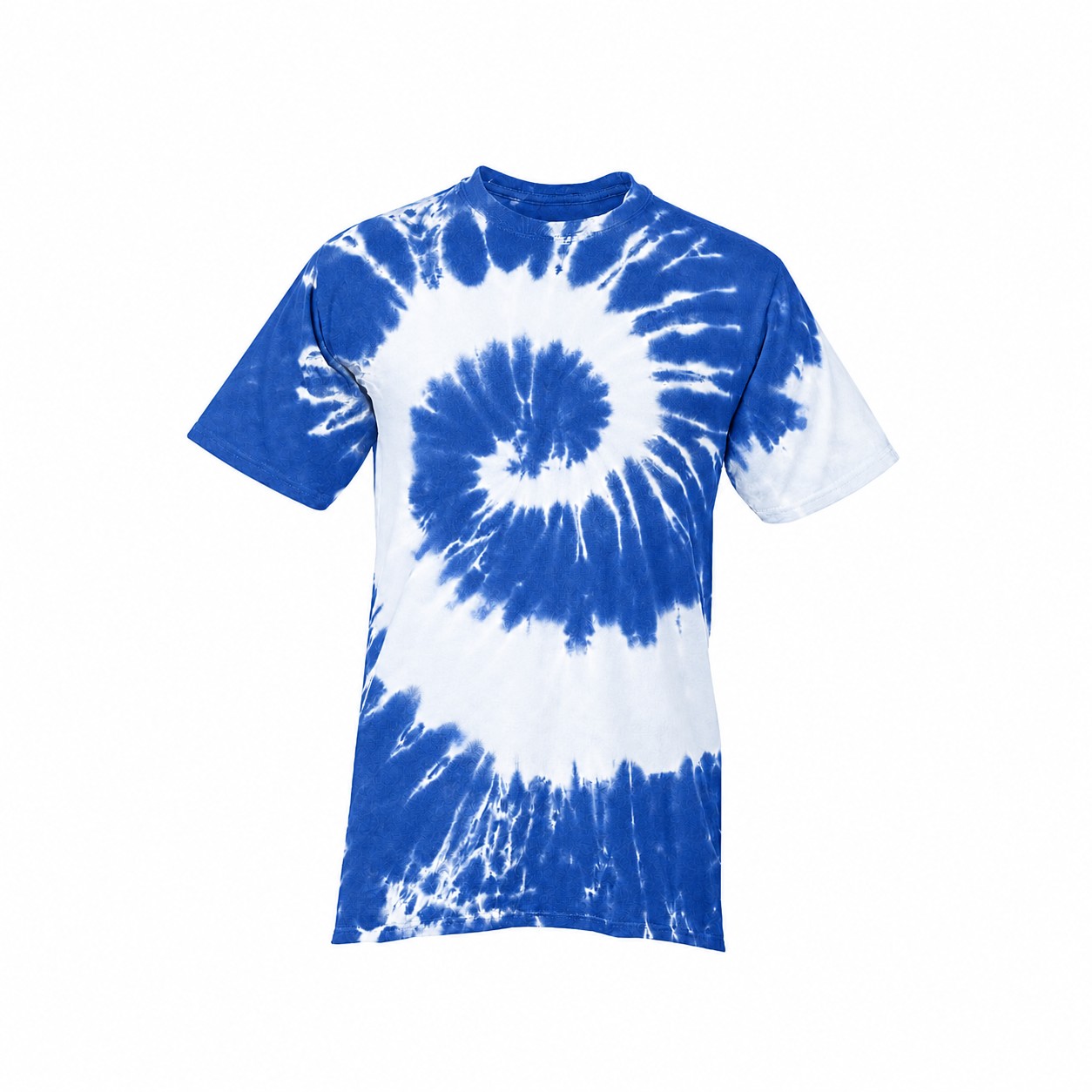 Cotton Tie Dye Crewneck Shirt — Blue