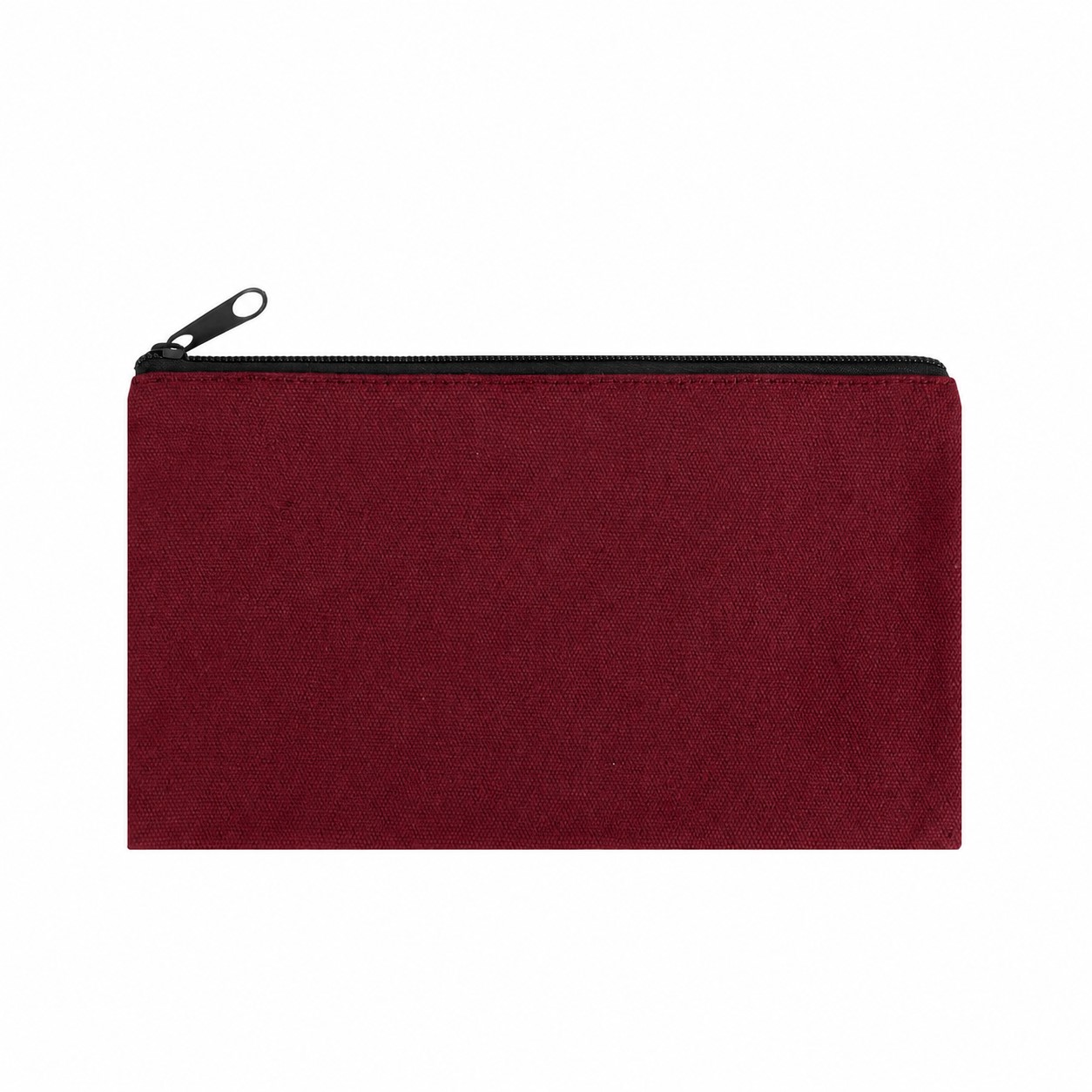 Zippered Storage Canvas Makeup Bag — Burgundy Red