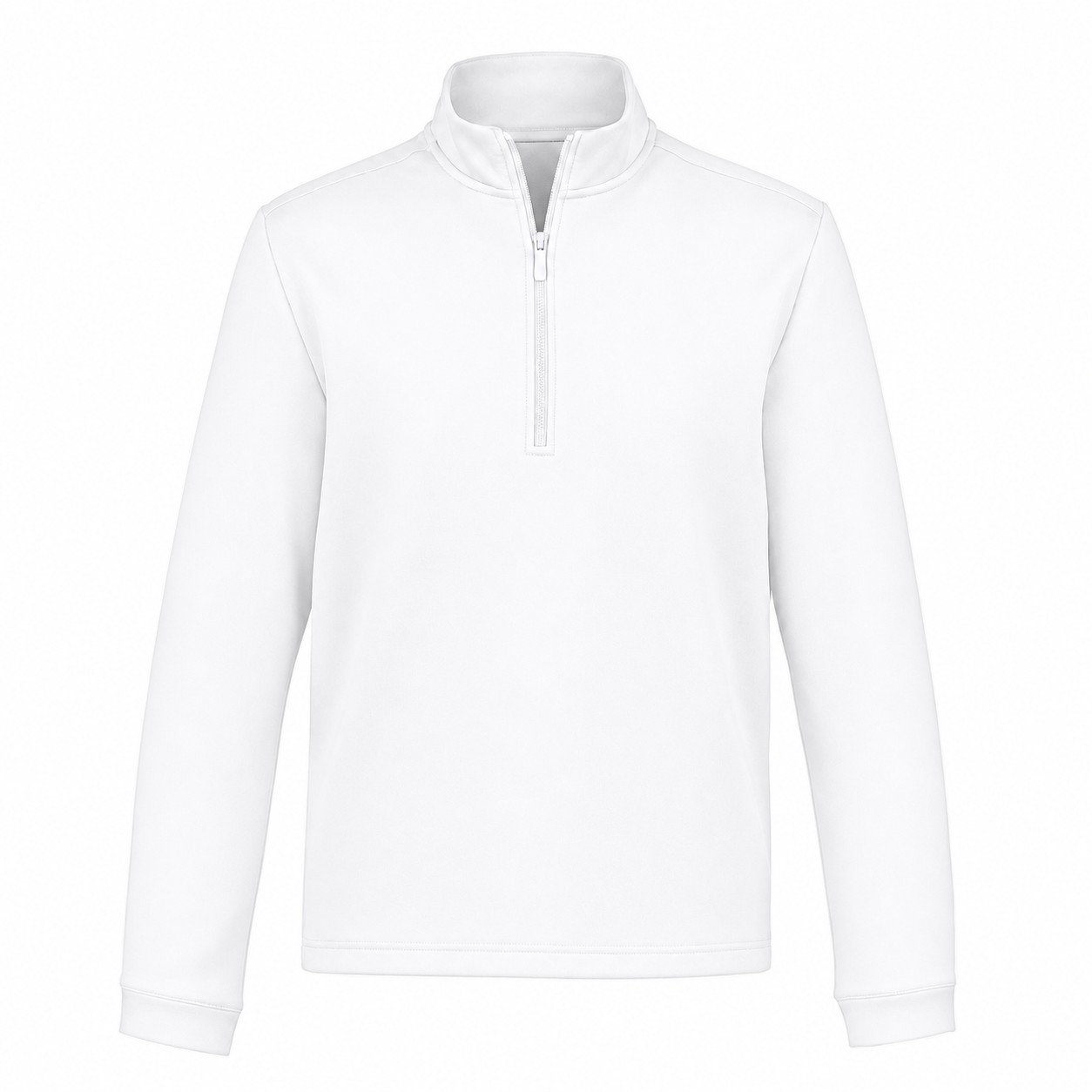 Men's Fleece Mock Neck Pullover — White