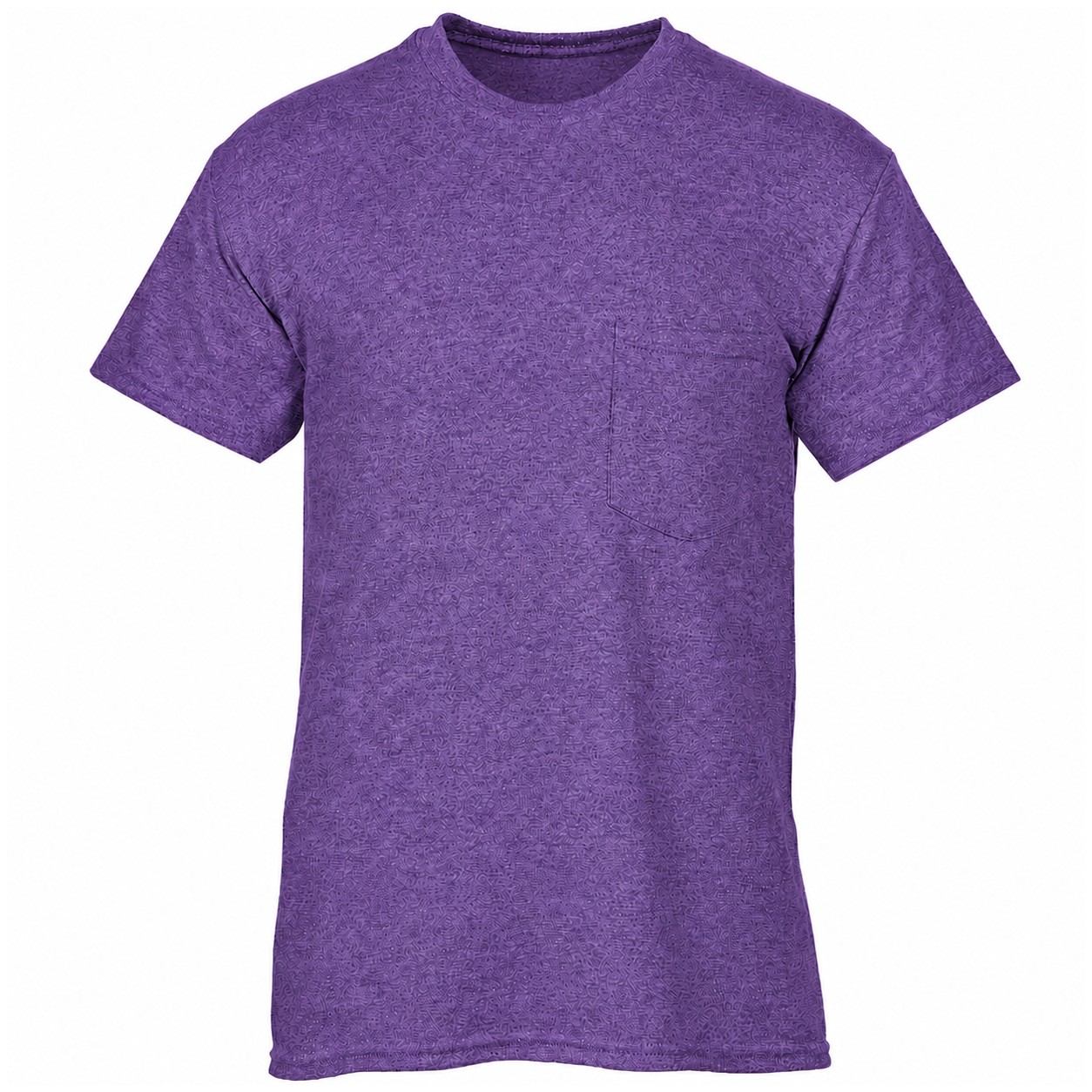 Cotton-Polyester Blend Pocket T-Shirt — Purple