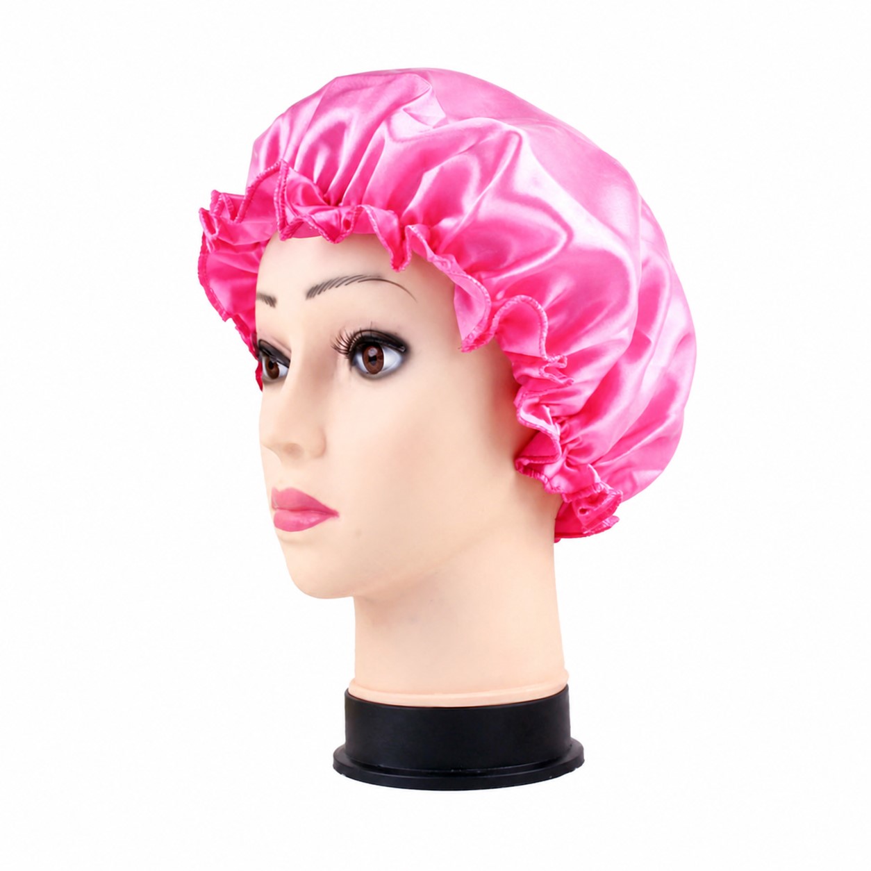 Satin Elastic Sleep Cap — Pink