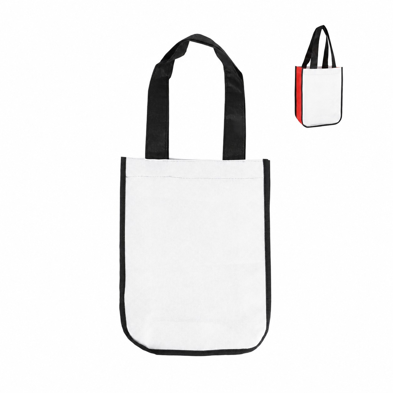 80GSM Non-Woven Carry Bag — White/Red