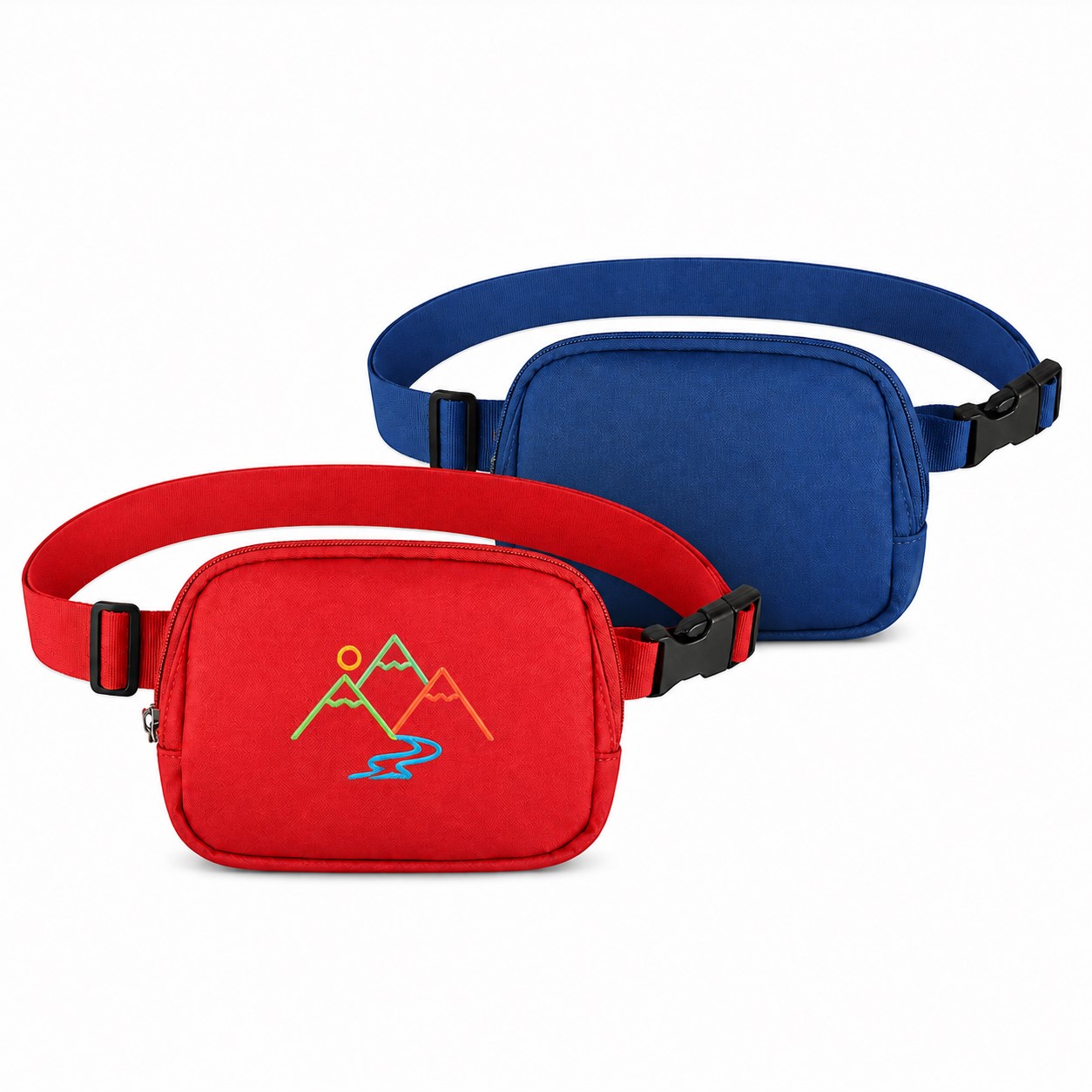 Nylon Waist Bag With Front Zippered Pocket