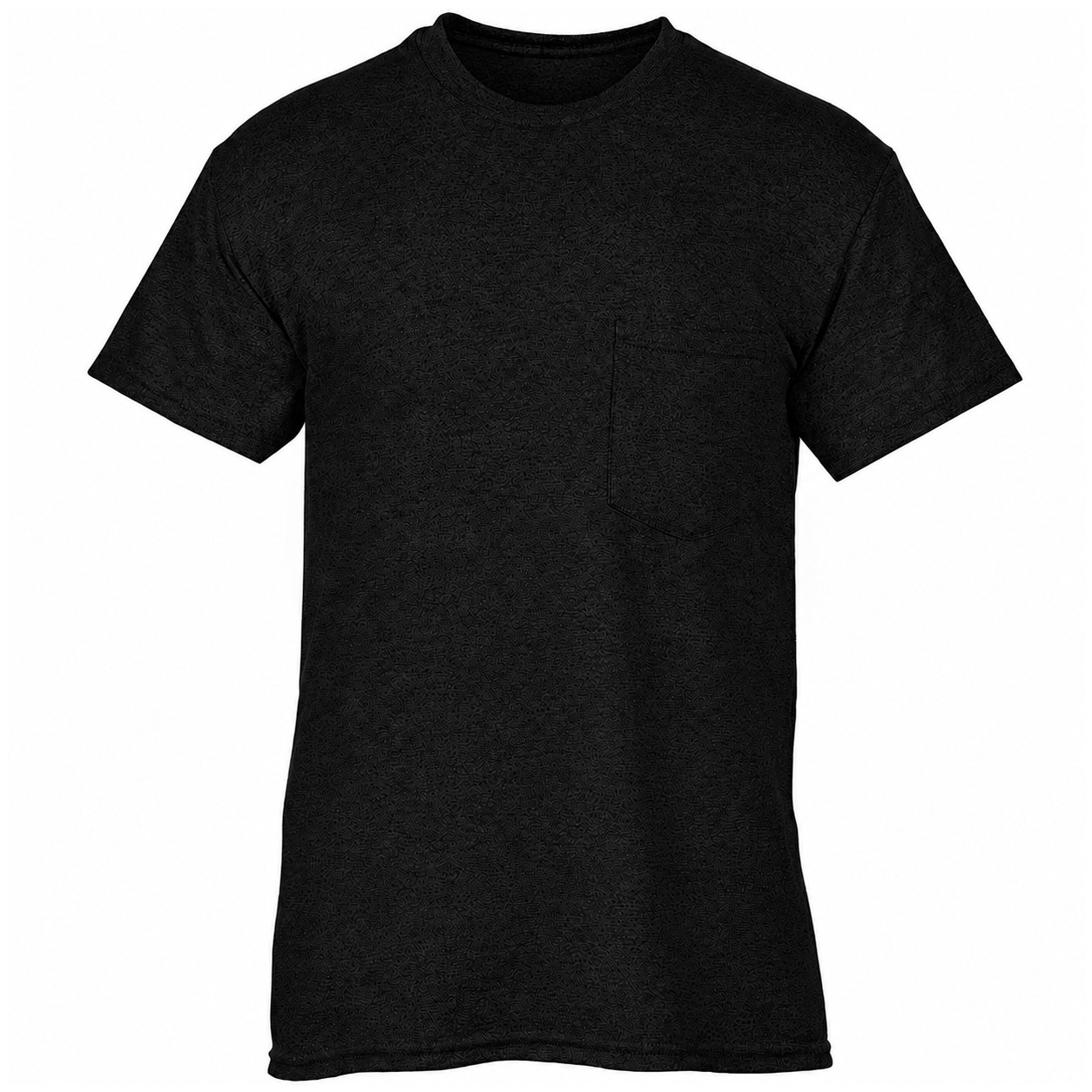 Cotton-Polyester Blend Pocket T-Shirt — Black