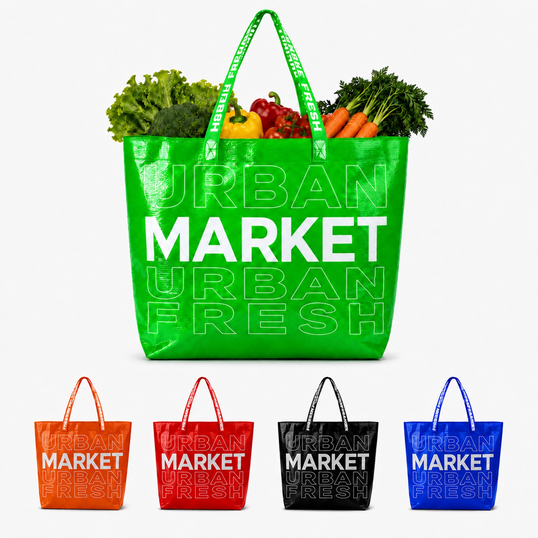 Recycled Woven Market Bag With Laminated Finish