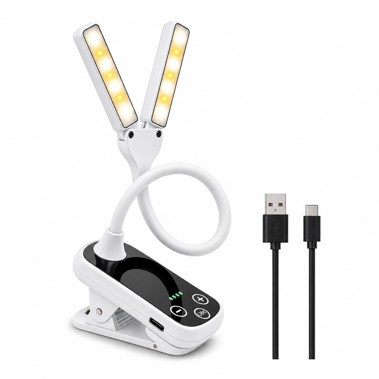 Clip On Plastic Reading Light — White