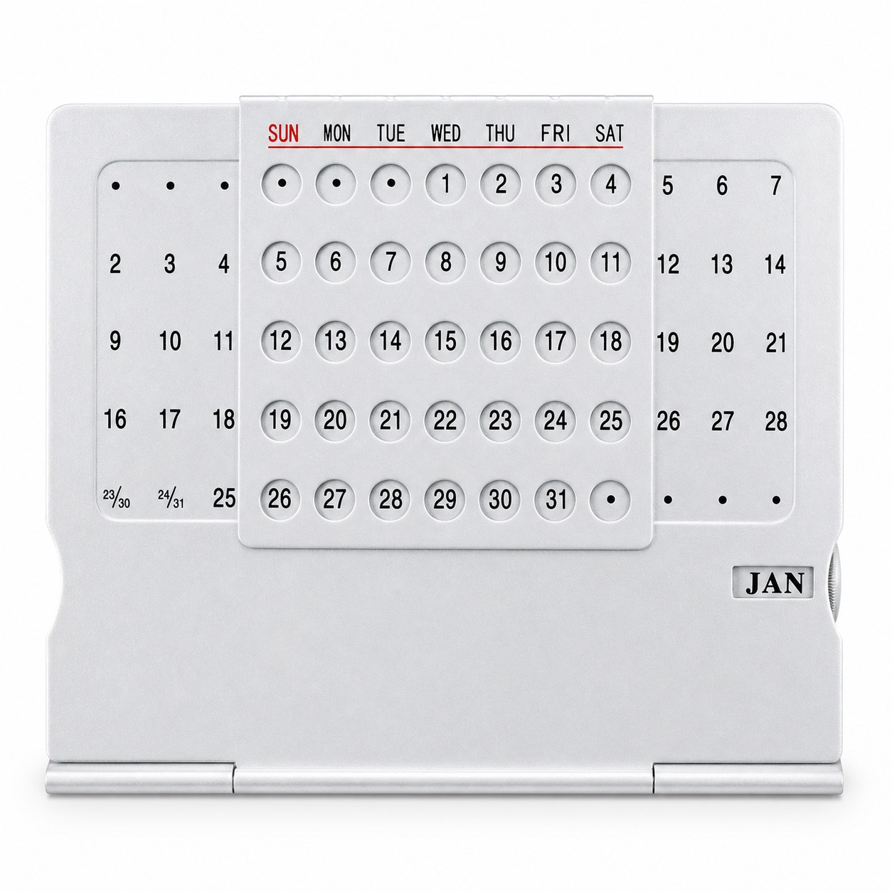 Metal Perpetual Desk Calendar With Number Slider — view 2