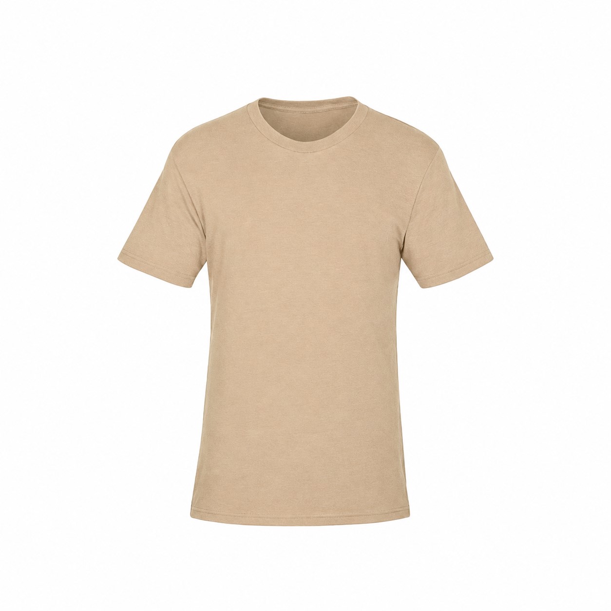 Fine Jersey Cotton Polyester Tee — Tan Beige