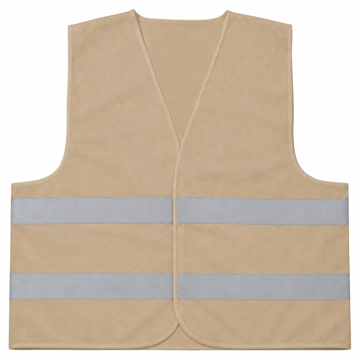 Reflective Polyester Safety Vest — Tan Beige