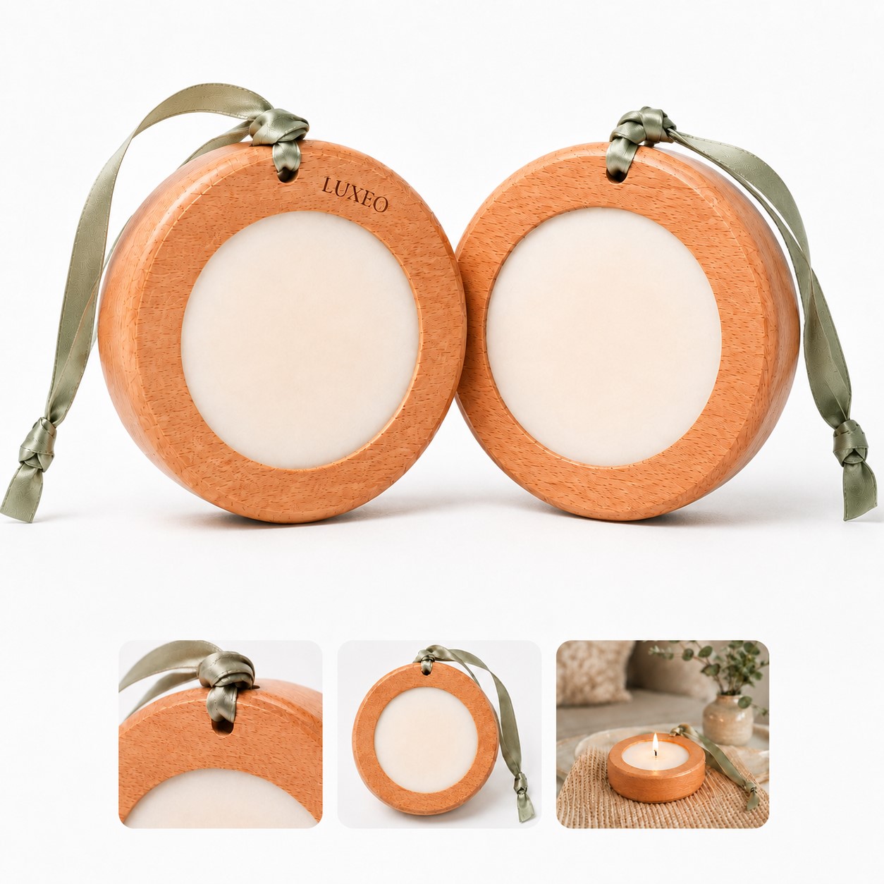 Round Bamboo Hanging Wax Sachet