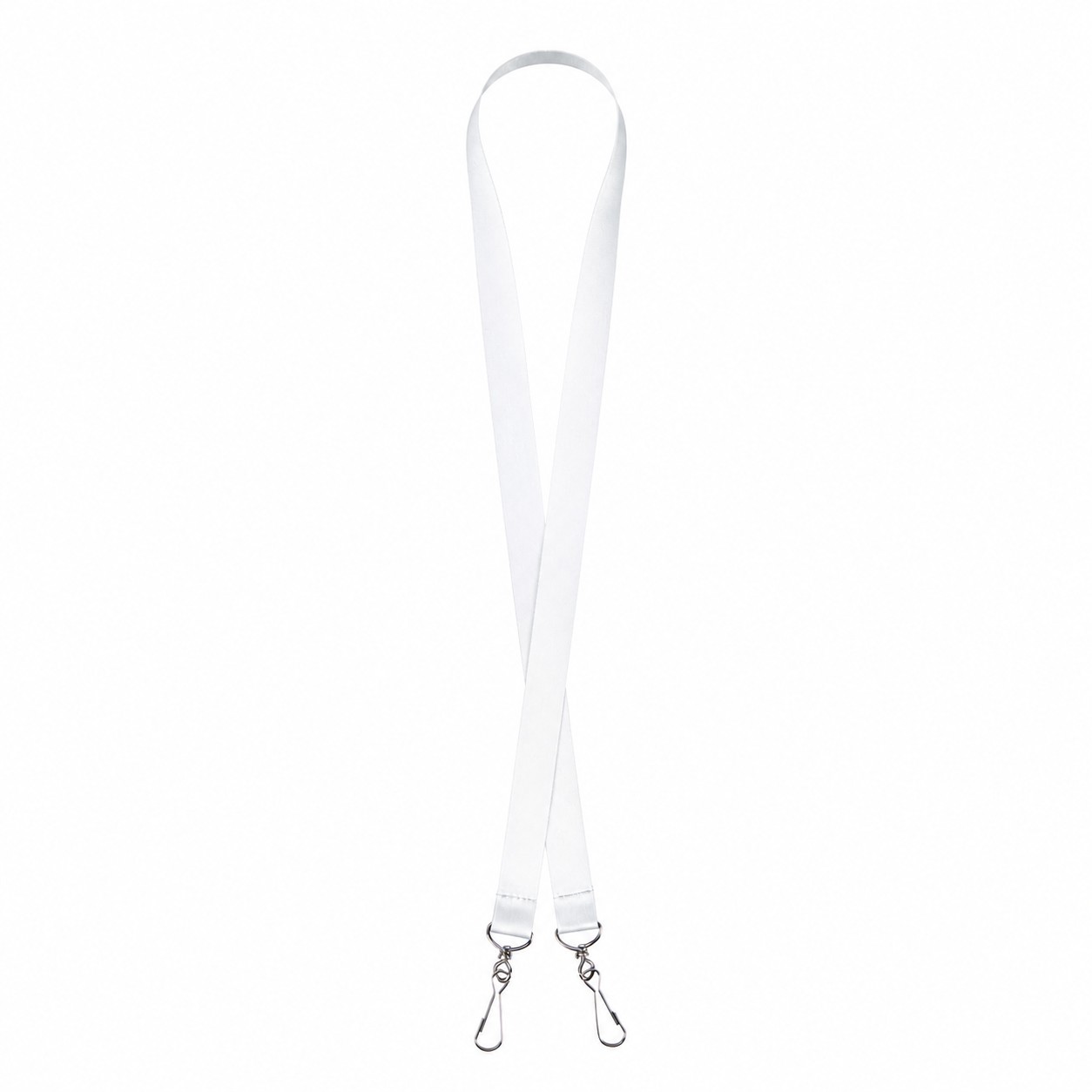 Open End Polyester Lanyard — White