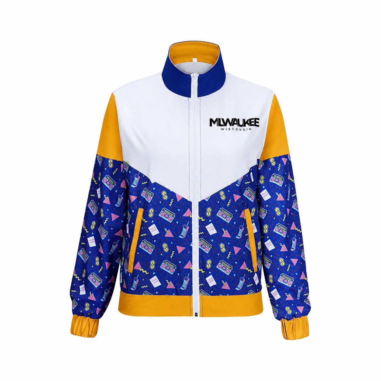 Retro Full Zip Track Jacket — Gold