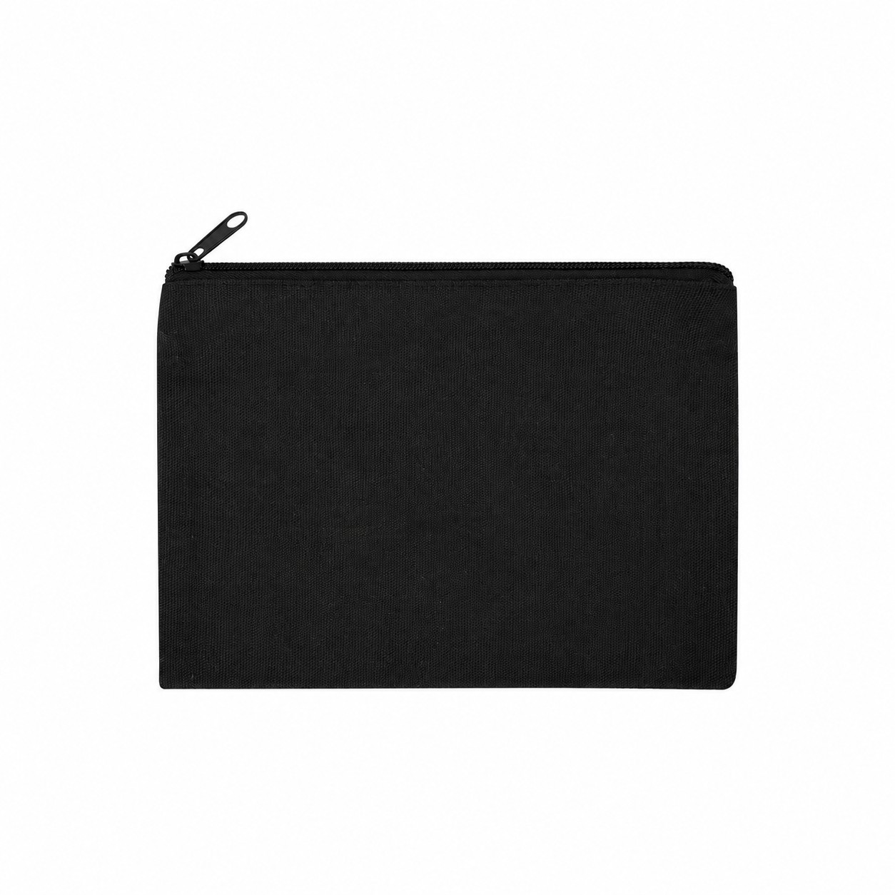 12 Oz Cotton Canvas Zipper Pouch — Black
