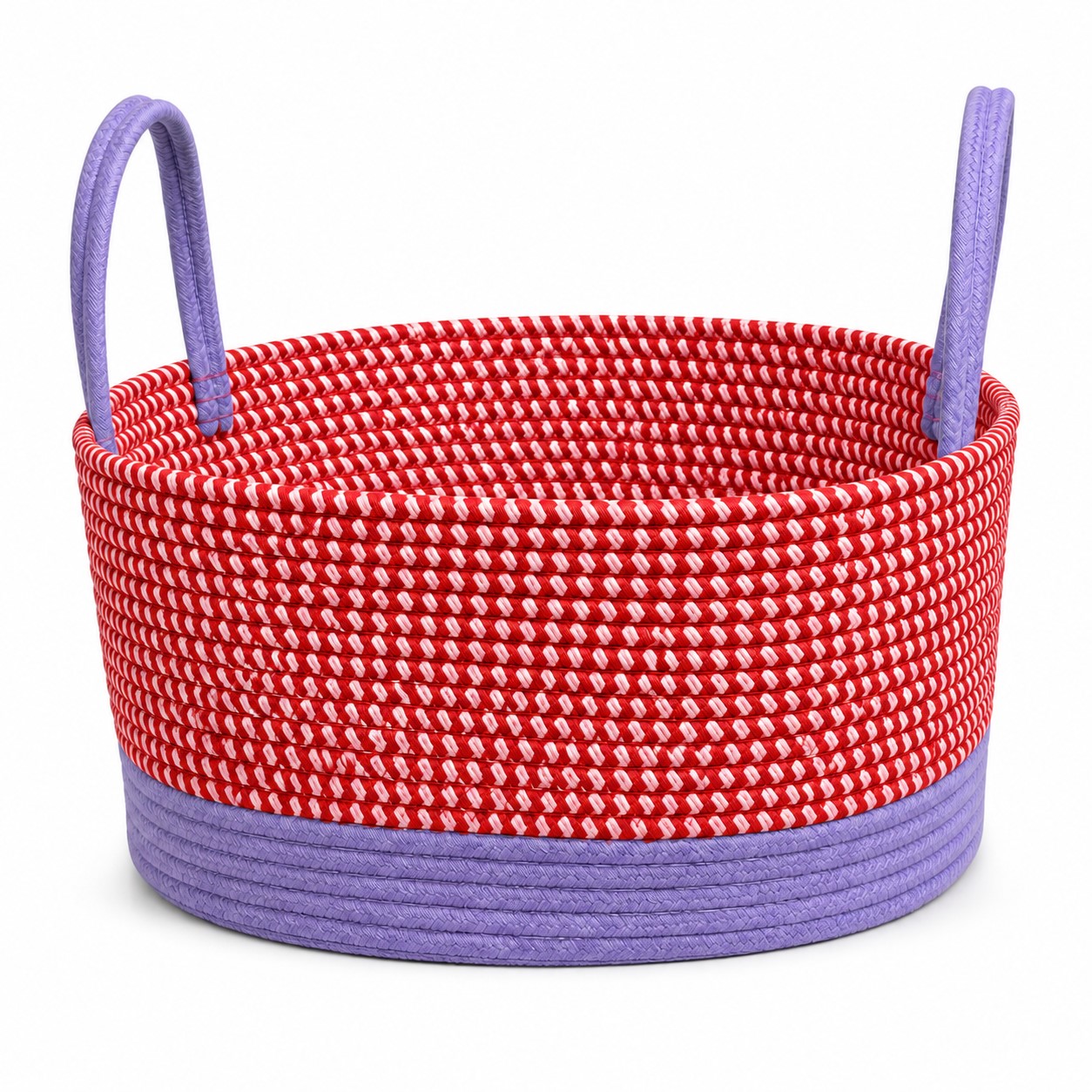 Cotton Rope Laundry Basket — Red