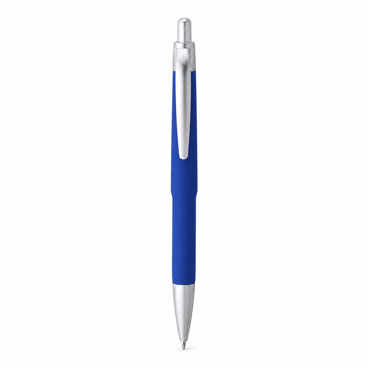 Plastic Metal Retractable Pen With Refills — Blue