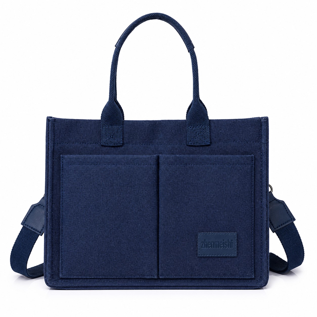 Square Canvas Work Tote With Front Pockets — view 2