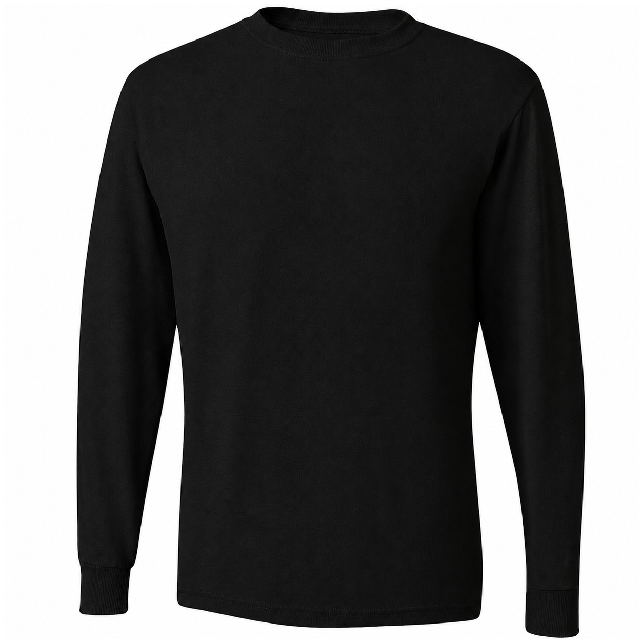 Moisture Wicking Cotton Polyester Long Sleeve Shirt — Black