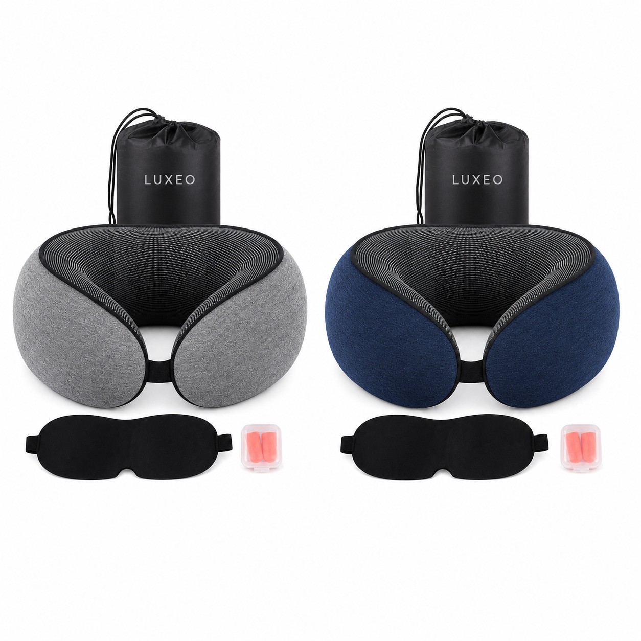 U-Shaped Memory Foam Travel Pillow Set