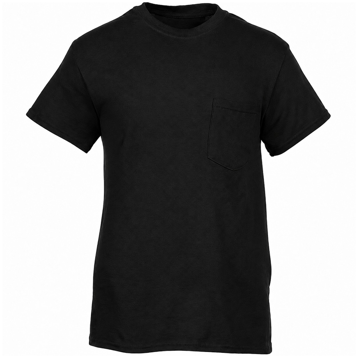 Heavy Cotton Pocket Uniform Tee — Black