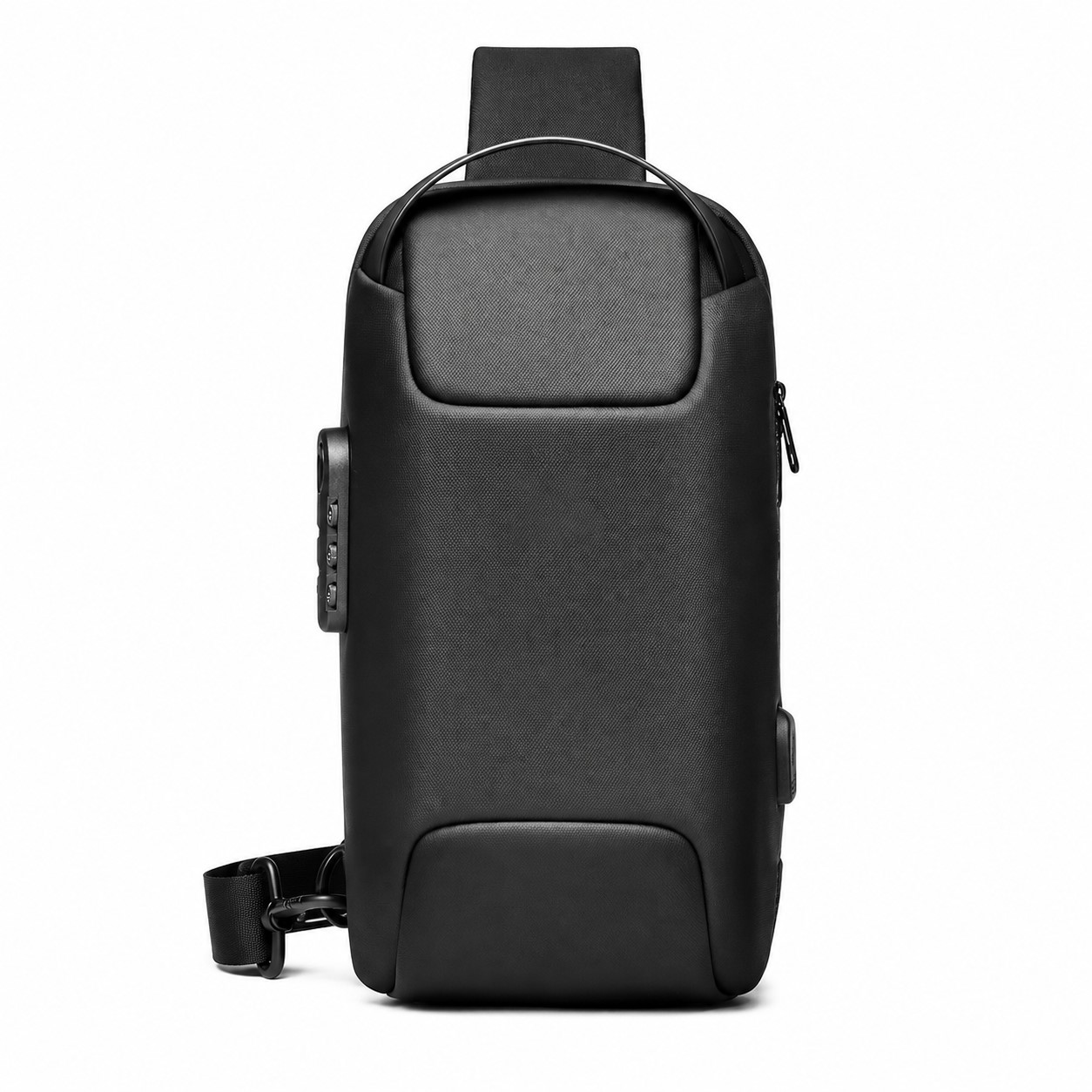 Locking Polyester Crossbody Sling Backpack — view 2