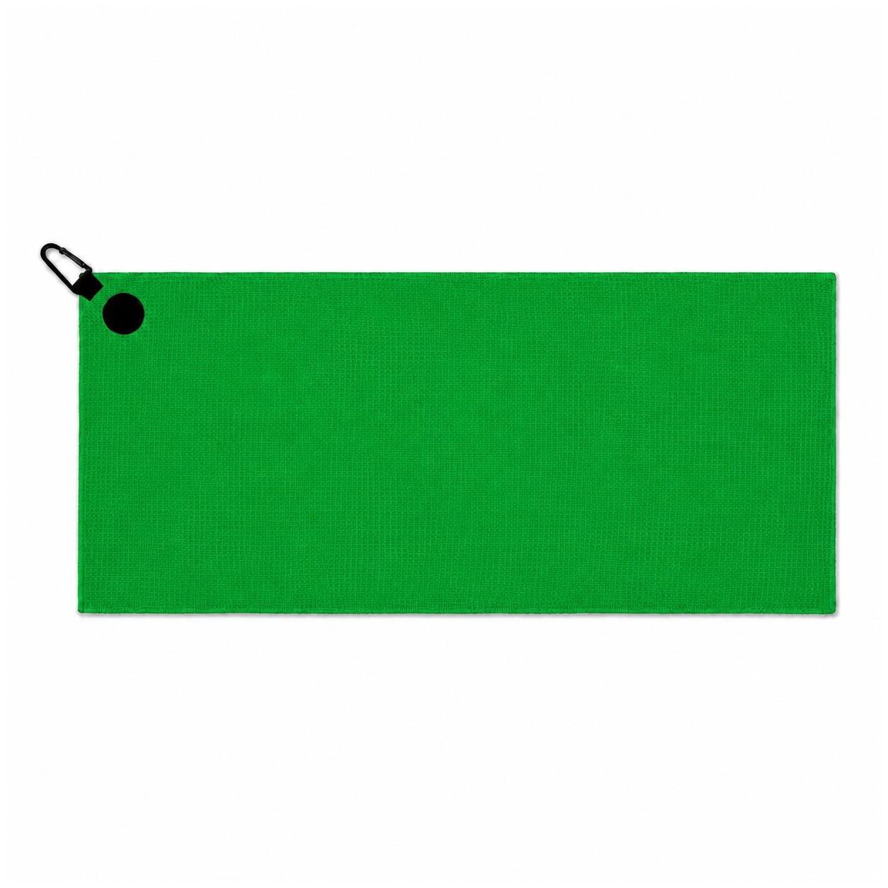 Waffle Polyester Magnetic Golf Towel — Green
