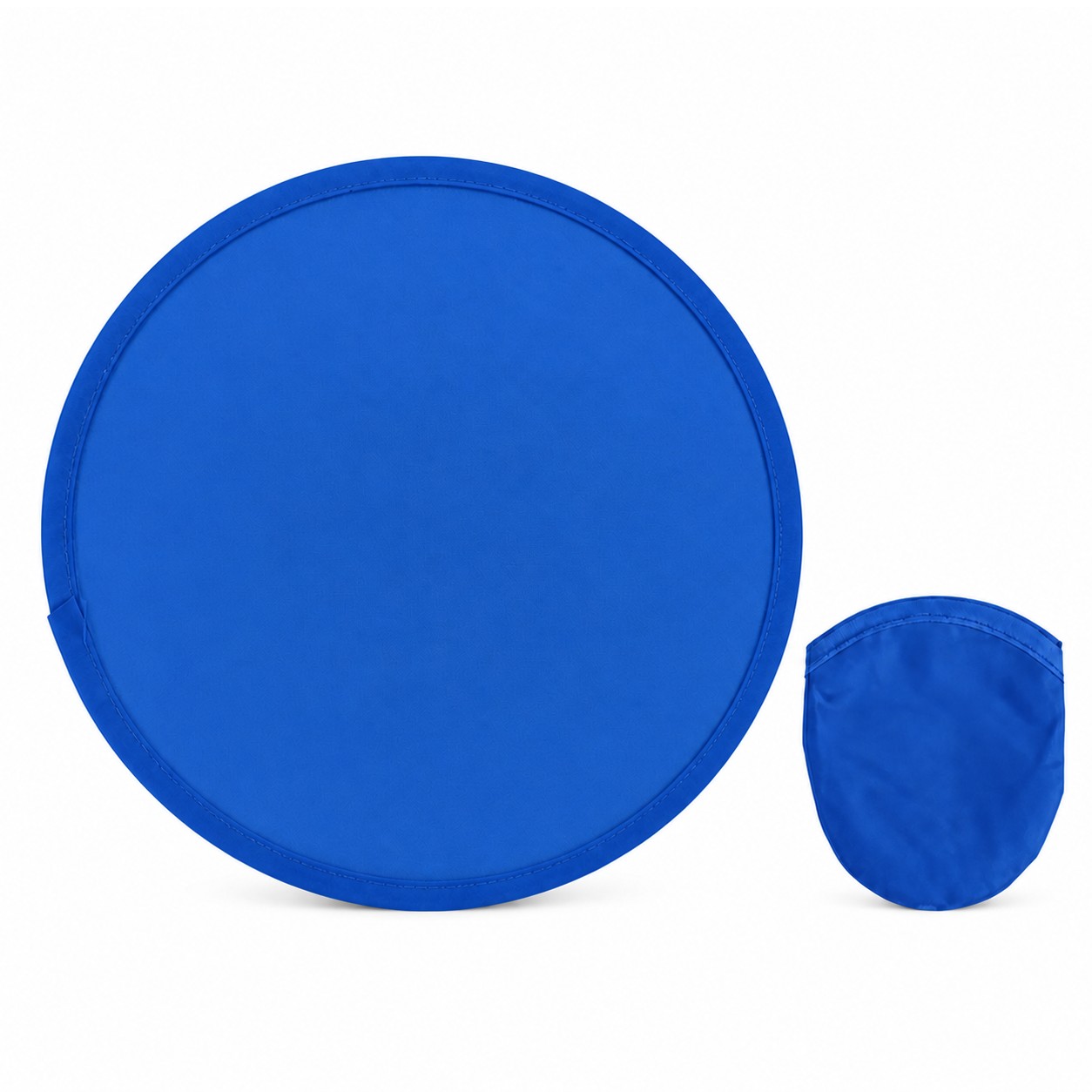Foldable Nylon Flying Disc With Pouch — Blue