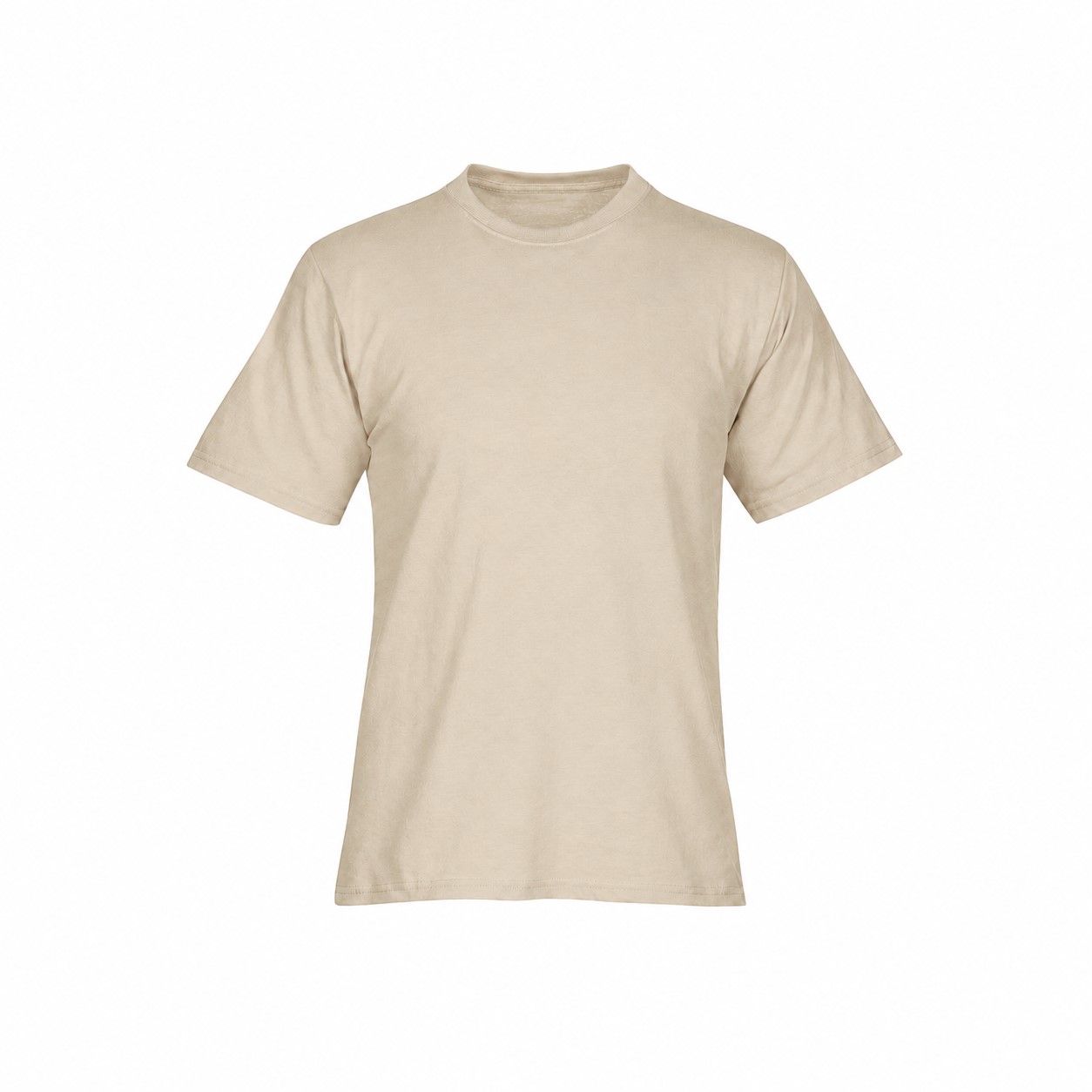 Classic Cotton Screen T Shirt — Beige