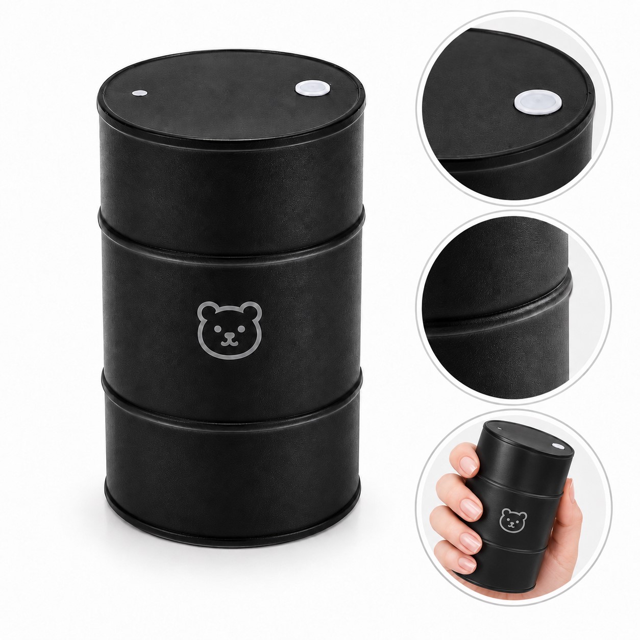 Compact Oil Barrel PU Stress Toy
