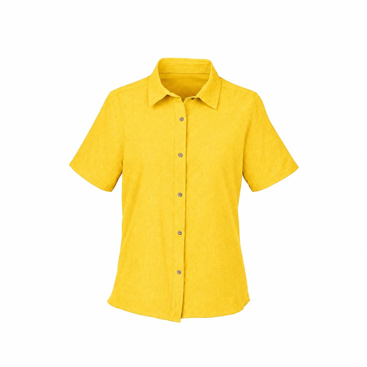 Collared Cotton Workwear Shirt — Yellow
