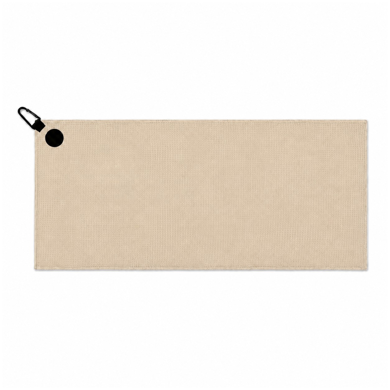 Waffle Polyester Magnetic Golf Towel — Natural Beige