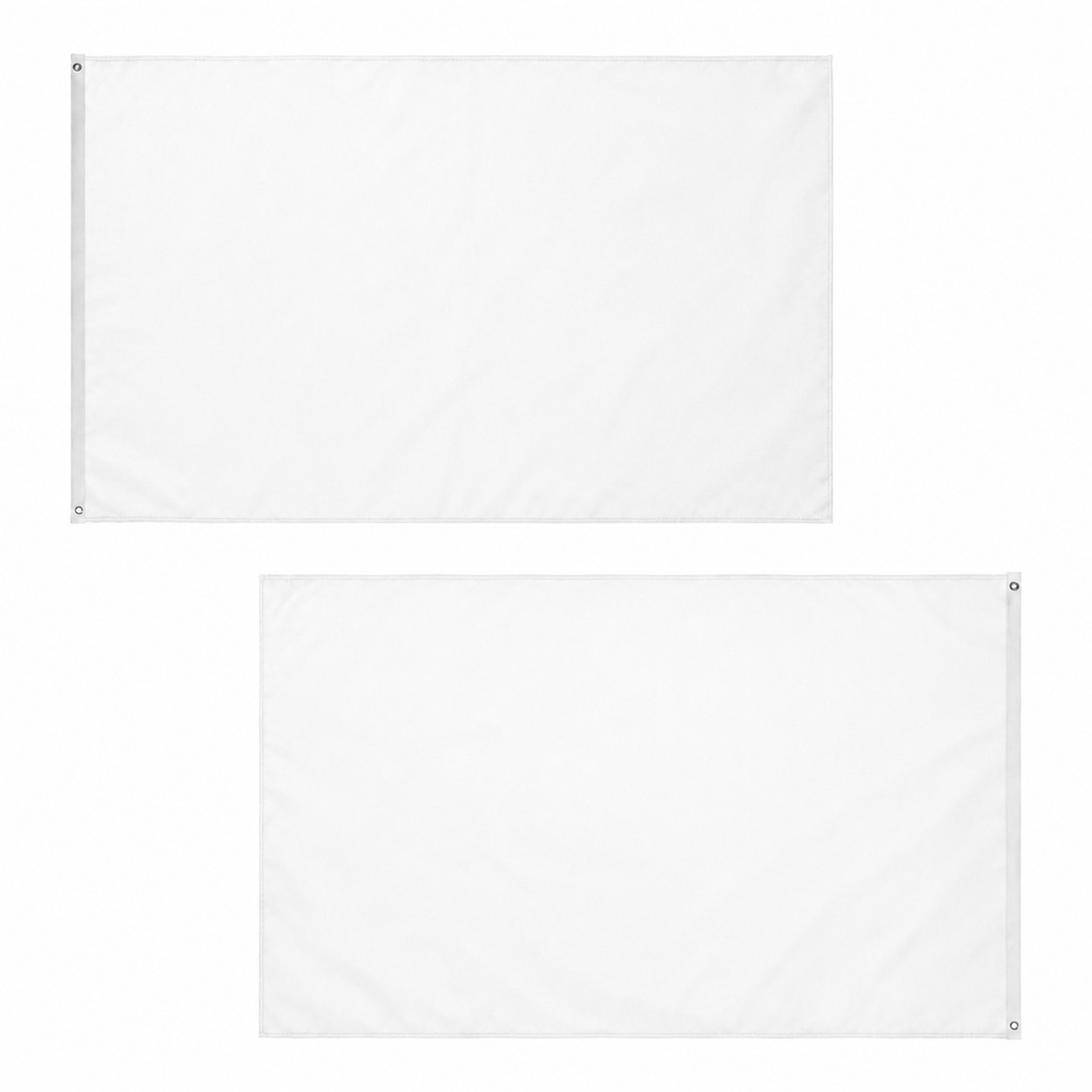 Double Sided Knitted Polyester Flag — White