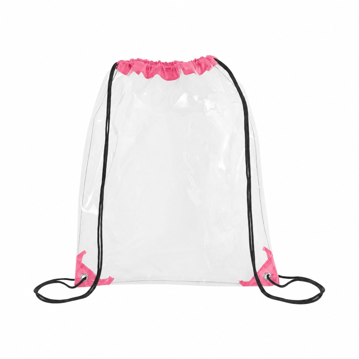 Metal Grommets PVC Drawstring Bag — Pink