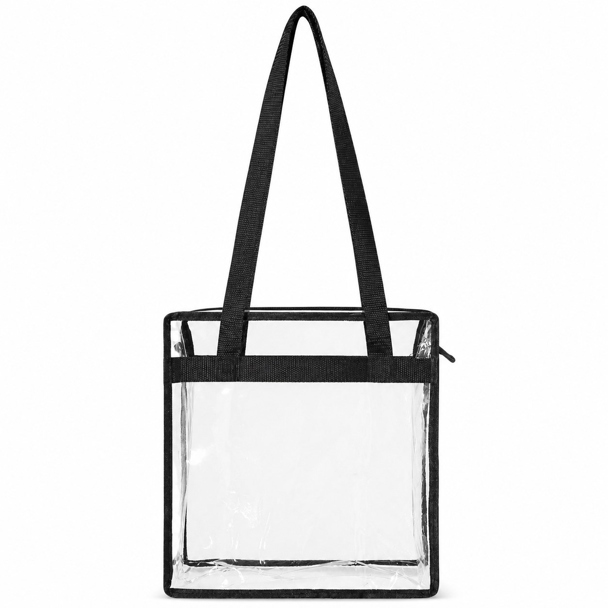 Clear PVC Shoulder Tote With Zipper — view 2