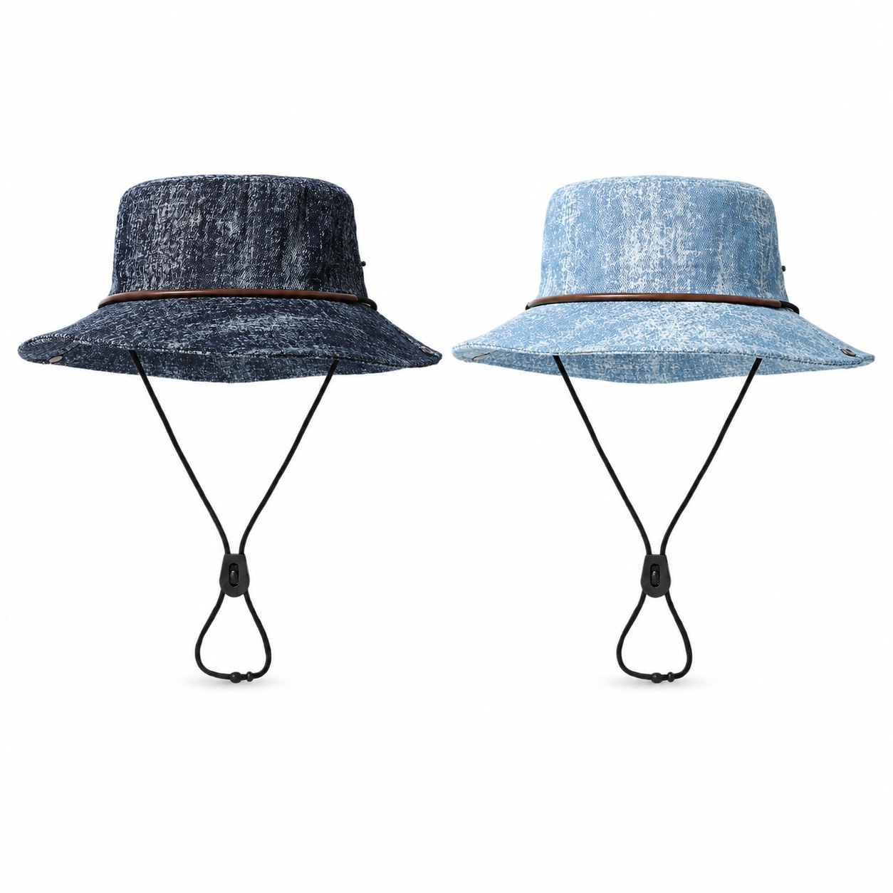 Washed Denim Bucket Sun Hat