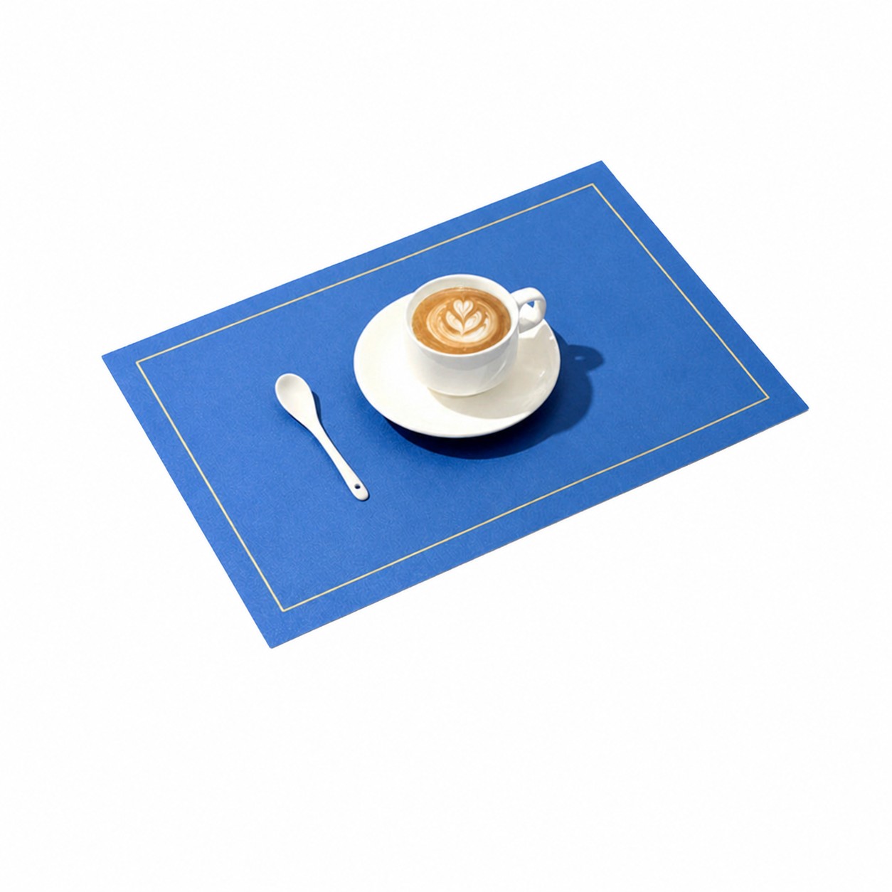 Embossed Leather Dining Placemat — Blue