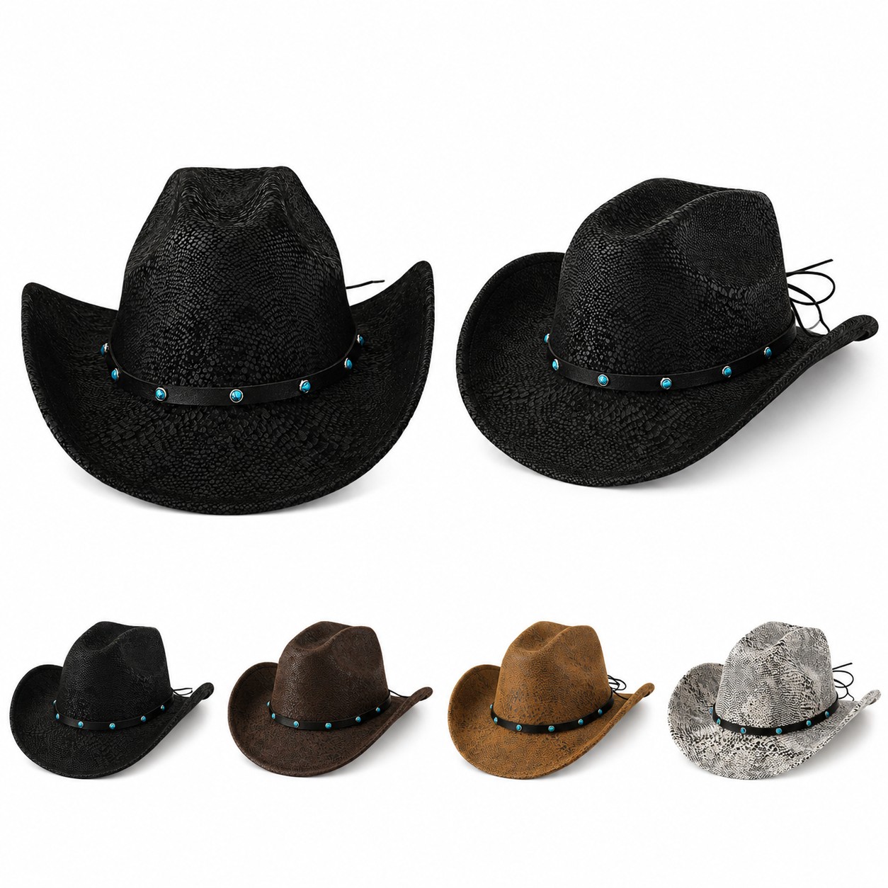 Cracked Snakeskin Western Cowboy Hat
