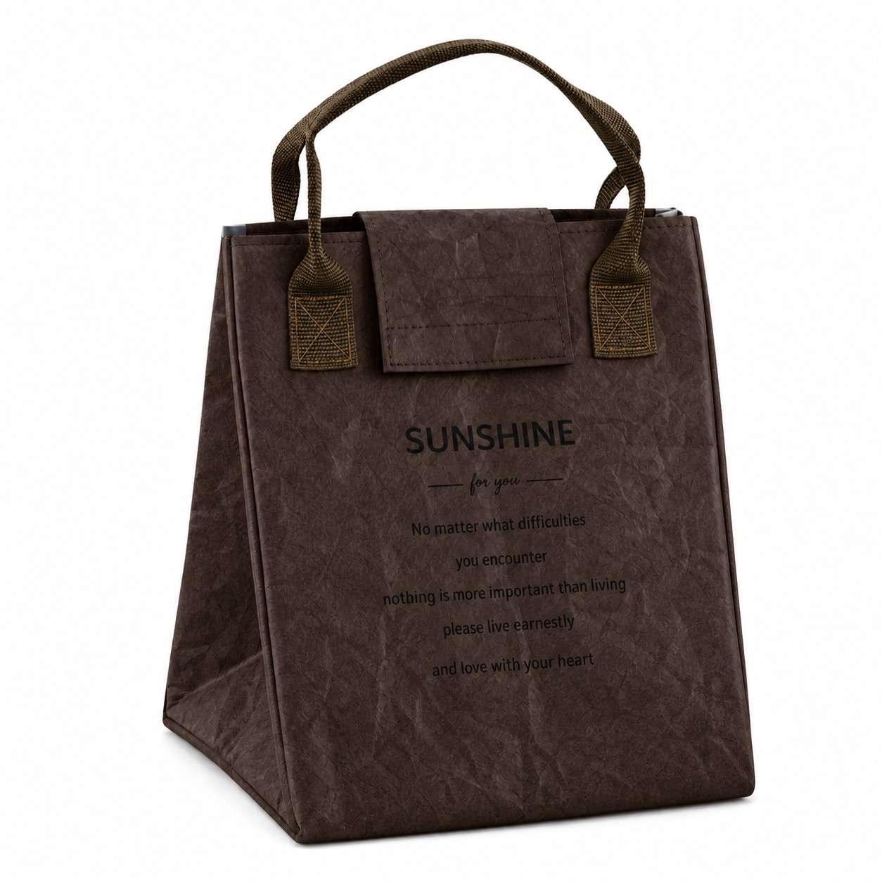 Insulated Polyester Lunch Box — Dark Brown