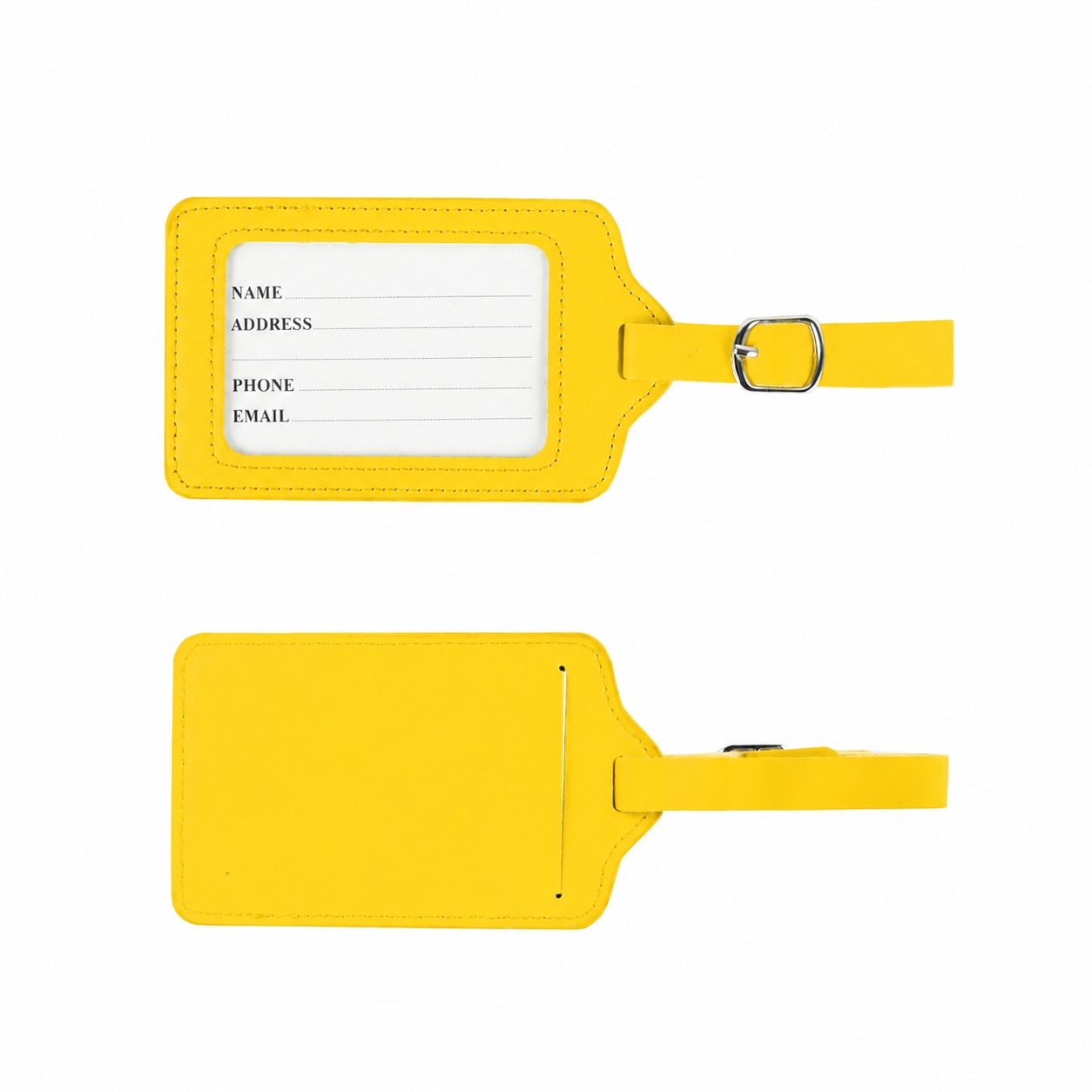 PU Leather Window Luggage Tag — Yellow