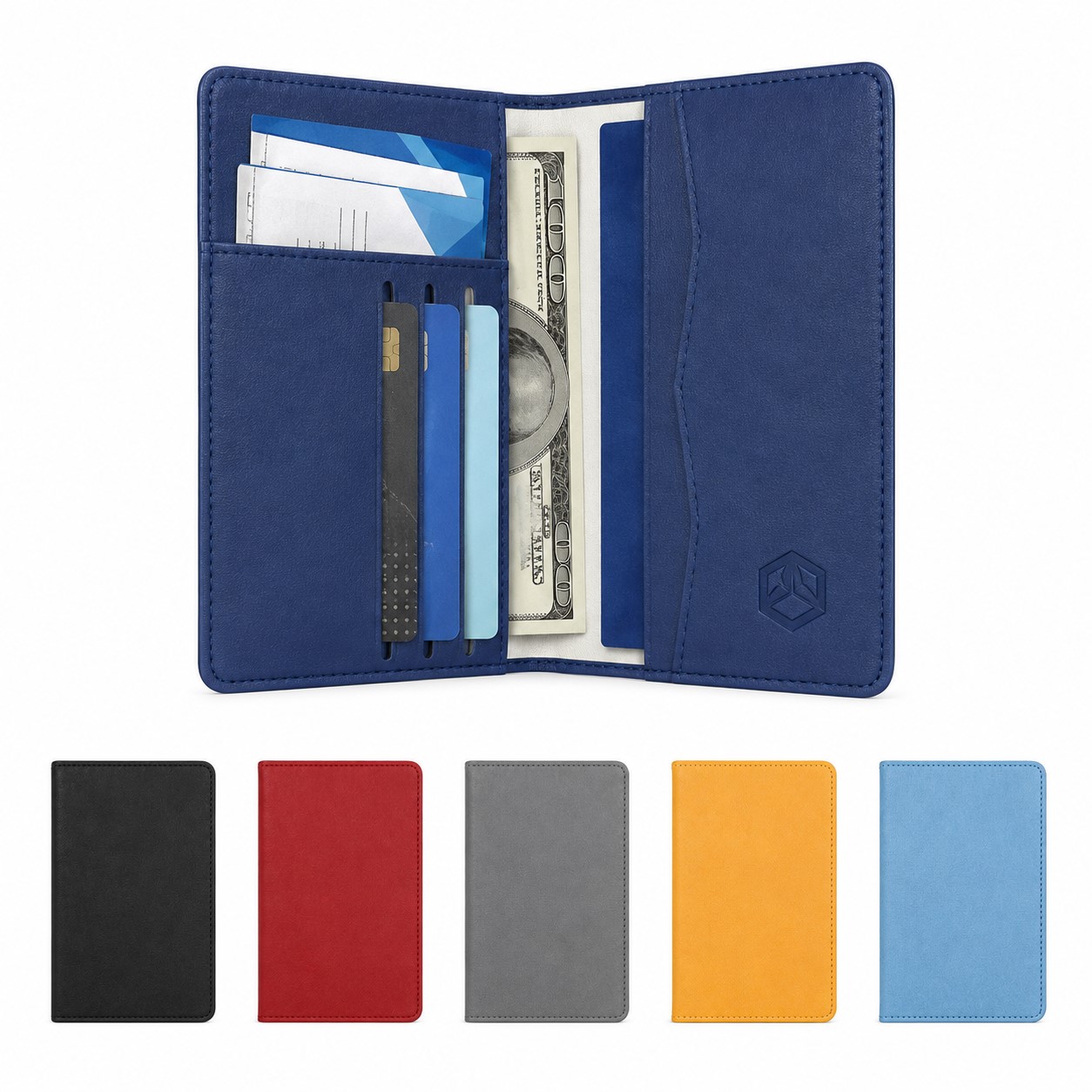 Slim Faux Leather Travel Document Bag