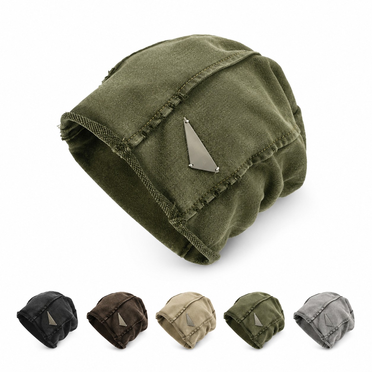 Distressed Polyester Head Wrap Beanie