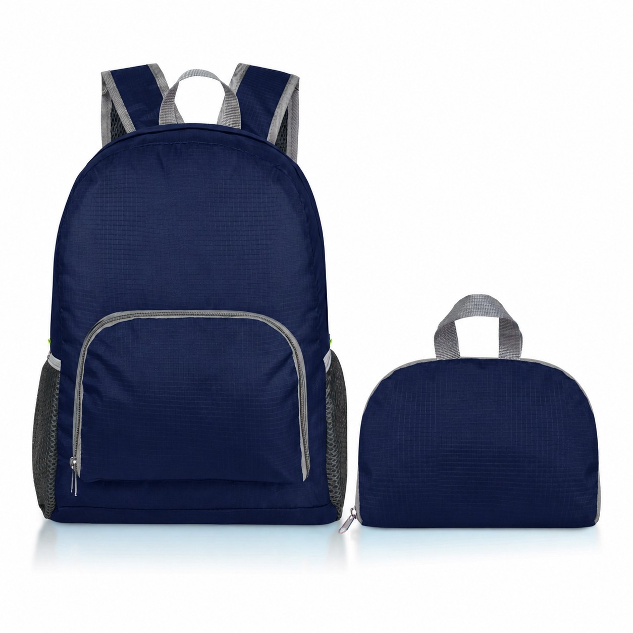 210D Ripstop Polyester Adjustable Strap Backpack — Navy Blue