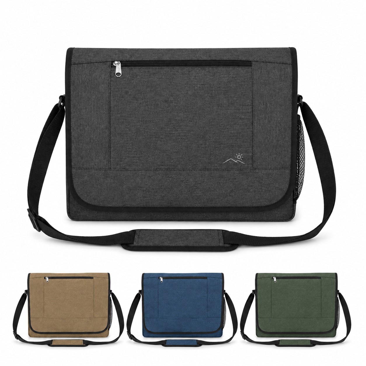 Polyester Flap Messenger Bag With Shoulder Strap