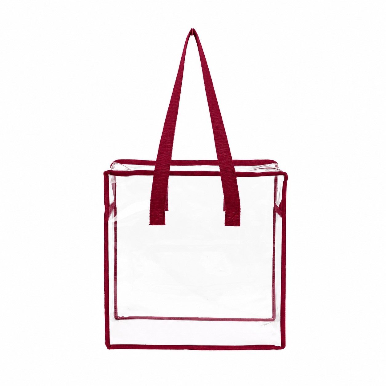 PVC Zippered Storage Tote Bag — Burgundy Red