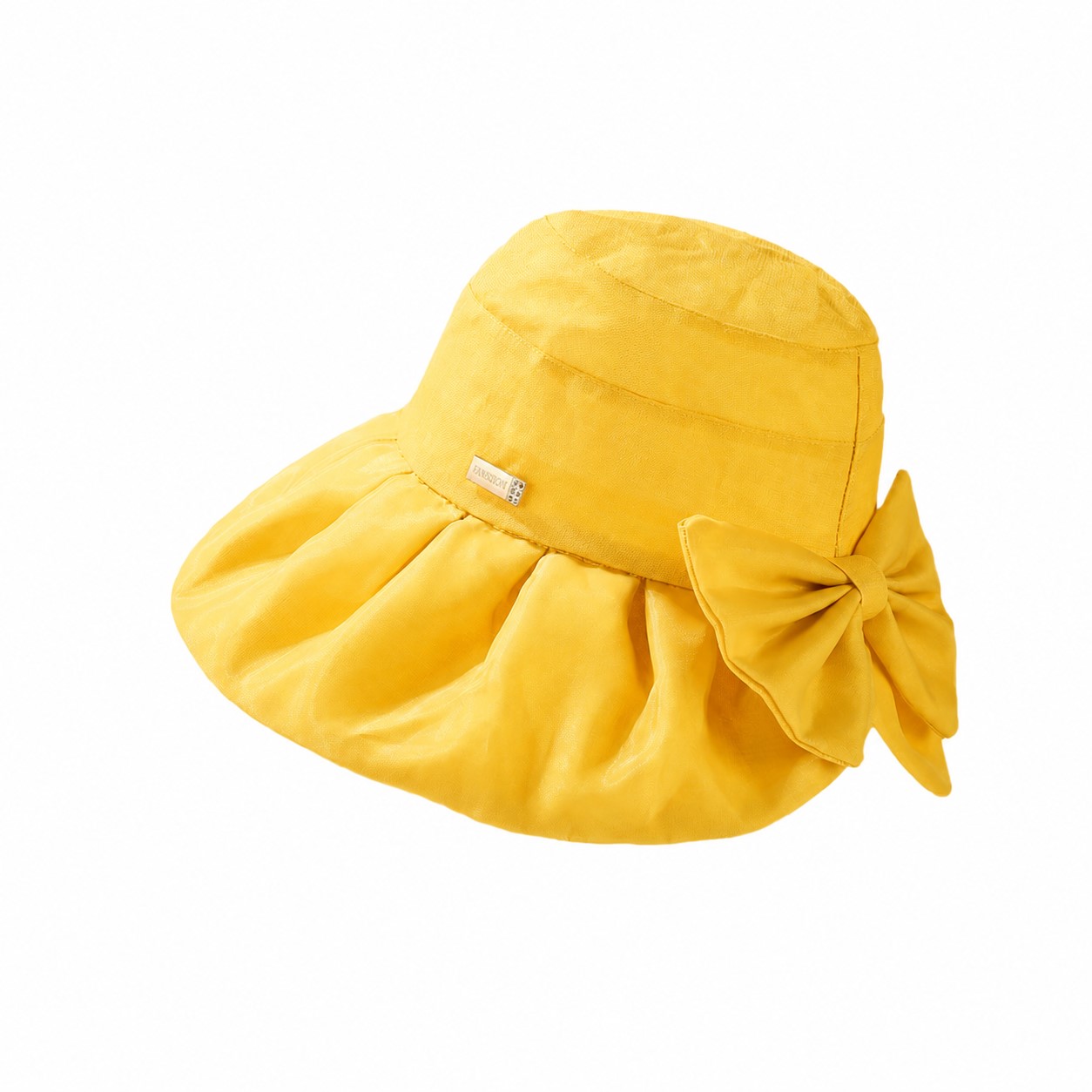 Organza Ribbon Bucket Sun Hat — Yellow