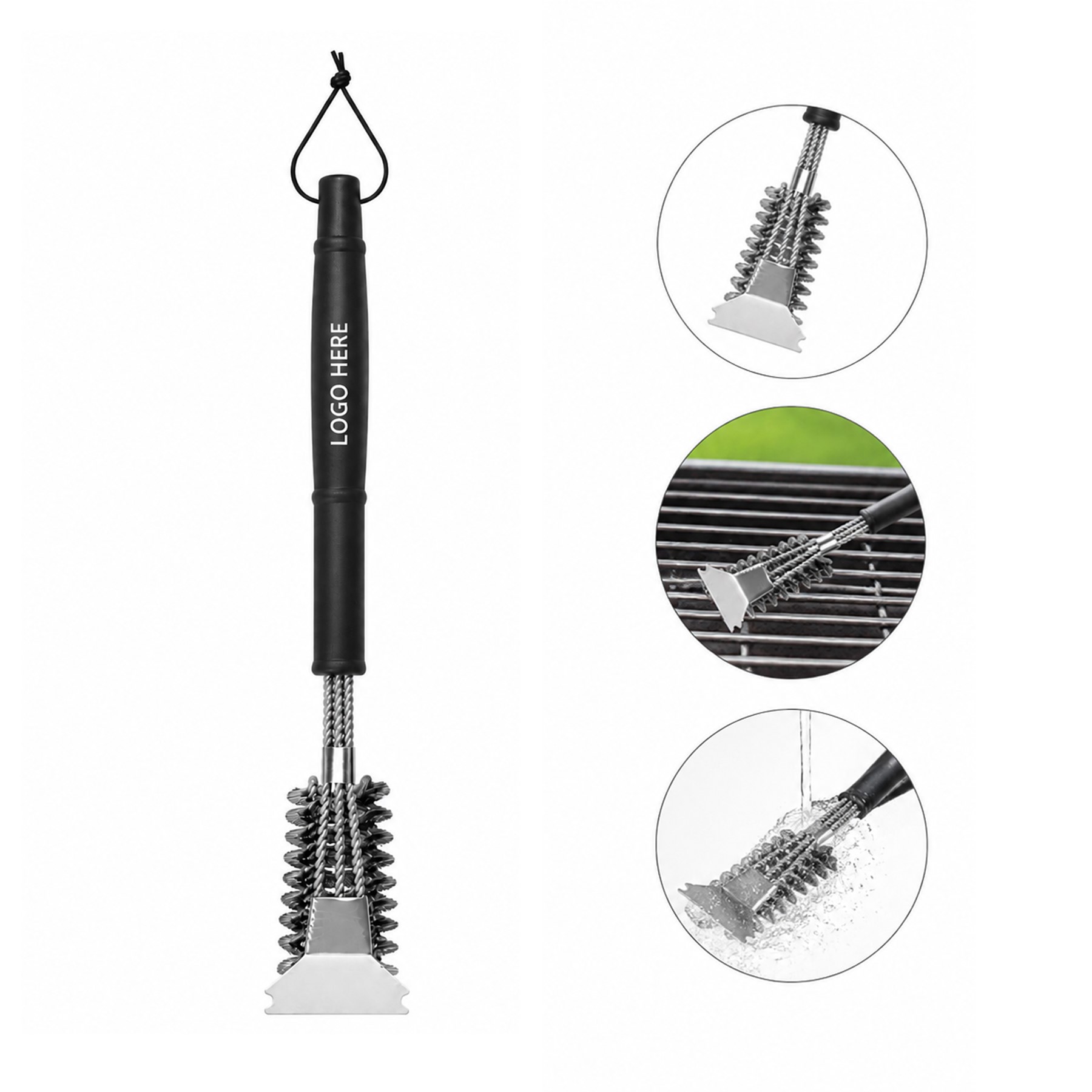 Long Handle Triple Wire Grill Brush